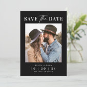 Save The Date Photo moderne Mariage noir (Debout devant)