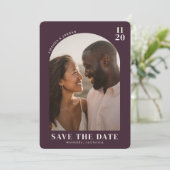Save The Date Photo Moderne Marron Romantique (Debout devant)