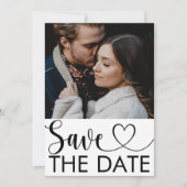 Save The Date Photo moderne noir & blanc Appartement Enregistrer (Devant)
