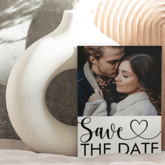 Save The Date Photo moderne noir & blanc Appartement Enregistrer