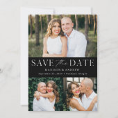 Save The Date Photo moderne noir et blanc QR Code Enregistrer la (Devant)