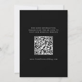 Save The Date Photo moderne noir et blanc QR Code Enregistrer la (Dos)