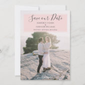 Save The Date Photo moderne pour annoncer la date | Rose (Devant)