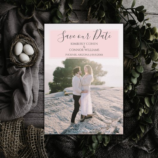Save The Date Photo moderne pour annoncer la date | Rose