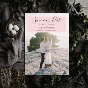 Save The Date Photo moderne Réservez la date   Rose