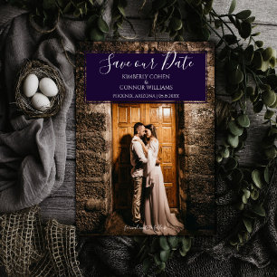 Save The Date Photo moderne Réservez la date Violet