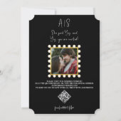 Save The Date Photo moderne Retro Light Marquee Style Broadway (Dos)