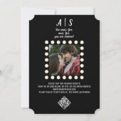 Save The Date Photo moderne Retro Light Marquee Style Broadway (Dos)