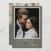 Save The Date Photo moderne Sage Green Tropical Enregistrer la d (Devant / Derrière)