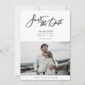 Save The Date Photo moderne Script Mariage Enregistrer la date (Devant)