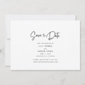 Save The Date Photo moderne Script Mariage Enregistrer La Date (Dos)