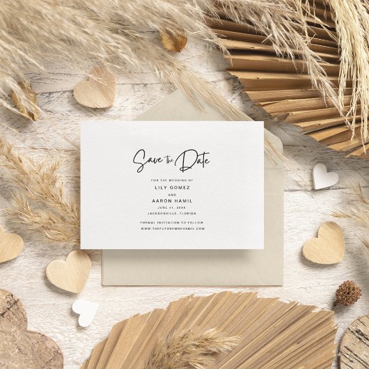 Save The Date Photo moderne Script Mariage Enregistrer La Date