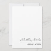 Save The Date Photo moderne simple en noir et blanc (Dos)