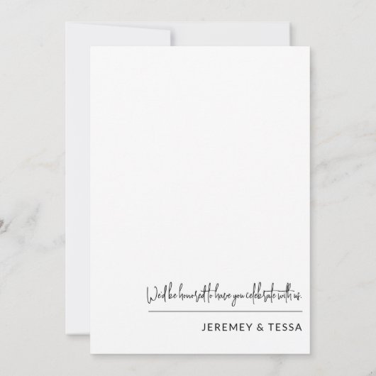 Save The Date Photo moderne simple en noir et blanc (Dos)