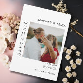 Save The Date Photo moderne simple en noir et blanc