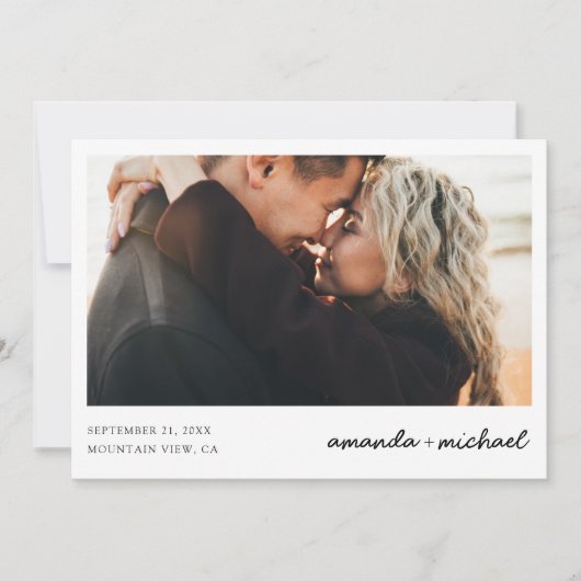 Save The Date Photo moderne simple Enregistrer la date Invitatio (Devant)