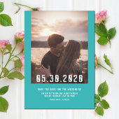 Save The Date Photo moderne simple Enregistrer la date | TURQUOI
