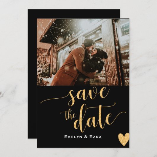 Save The Date Photo moderne simple Enregistrer le Mariage de dat (Devant / Derrière)