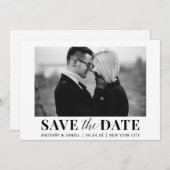 Save The Date Photo moderne tendance noir et blanc (Devant / Derrière)
