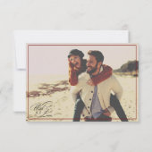 Save The Date Photo modifiable Mariage rustique vintage (Dos)
