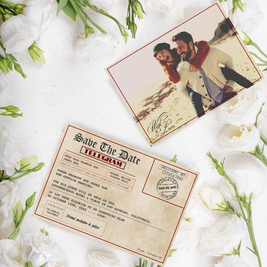 Save The Date Photo modifiable Mariage rustique vintage