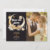 Save The Date Photo Mystical Black Gold CelestiMariage (Devant)