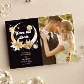 Save The Date Photo Mystical Black Gold CelestiMariage