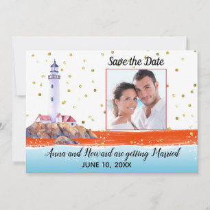 Save The Date Photo nautique d'annonce de date