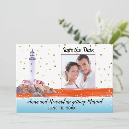 Save The Date Photo nautique Enregistrer la date (Debout devant)