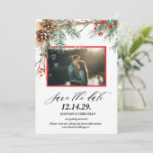 Save The Date Photo Noël Mariage Enregistrer la date (Debout devant)