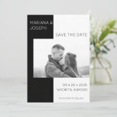 Save The Date Photo noir et blanc élégant (Debout devant)