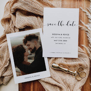 Save The Date Photo noir et blanc élégant