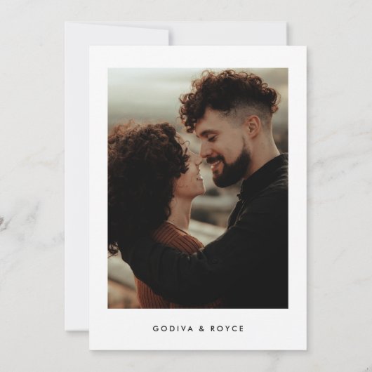 Save The Date Photo noir et blanc élégant (Dos)