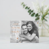 Save The Date Photo noir et blanc Orange Trim Enregistrer la dat (Debout devant)