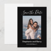 Save The Date Photo Noir Moderne (Devant / Derrière)