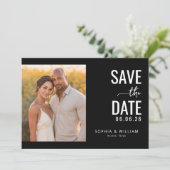 Save The Date Photo Noir Romantique (Debout devant)
