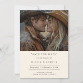 Save The Date Photo occidentale rustique moderne Sauvez la date (Devant)
