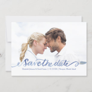 Save The Date Photo Ocean Blue Watercolor Enregistrer la date