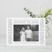 Save The Date Photo officielle Feuille de défilement noir et bla (Debout devant)