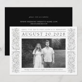 Save The Date Photo officielle Feuille de défilement noir et bla (Devant / Derrière)