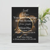 Save The Date Photo or et Sweet sixteen noir (Debout devant)