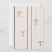 Save The Date Photo ovale avec bord fin et nœud minimal (Dos)