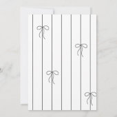 Save The Date Photo ovale avec bordure fine et nœud minimal (Dos)