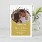 Save The Date Photo ovale simple Enregistrer la date | Marigold (Debout devant)