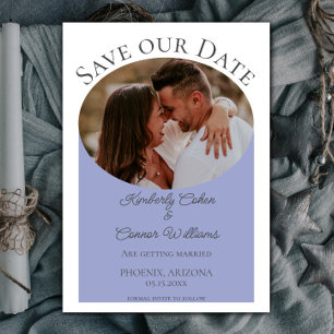 Save The Date Photo ovale simple Enregistrer la date Périwinkl
