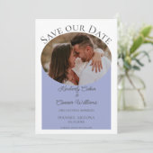 Save The Date Photo ovale simple Enregistrer la date | Périwinkl (Debout devant)