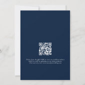 Save The Date Photo Overlay QR Marine Bleu Mariage de script bla (Dos)