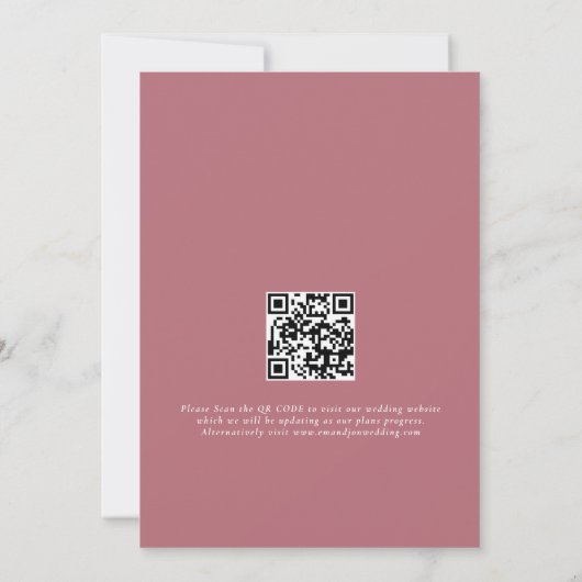 Save The Date Photo Overlay QR Rose Gold White Script Mariage (Dos)
