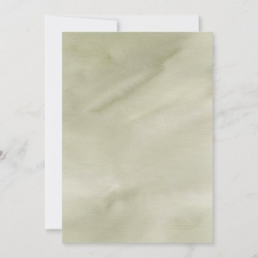 Save The Date Photo Palm Feuille Floral Vert aquarelle (Dos)