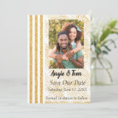 Save The Date Photo Palm tropical Enregistrer la date (Debout devant)